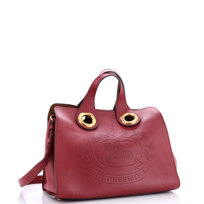 Burberry Crest Grommet Tote Embossed