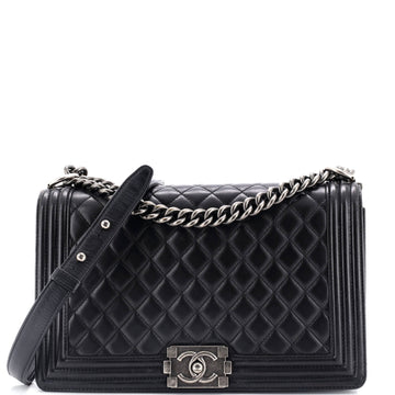 Chanel Boy Flap Bag Quilted Calfskin New
