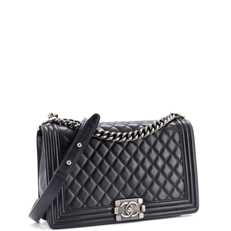 Chanel Boy Flap Bag Quilted Calfskin New