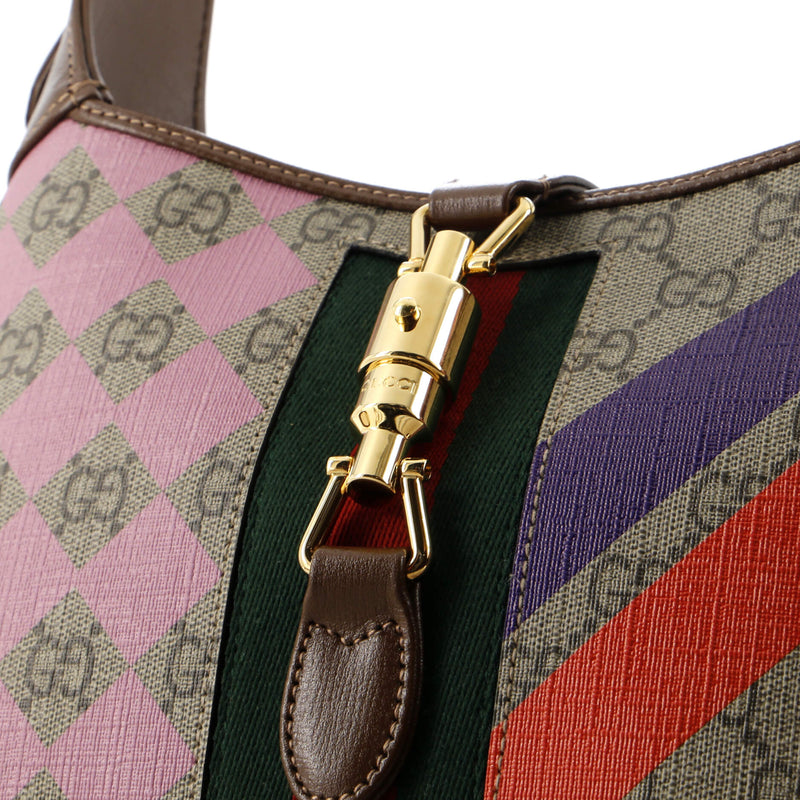 Gucci Jackie Hobo Printed Gg Coated