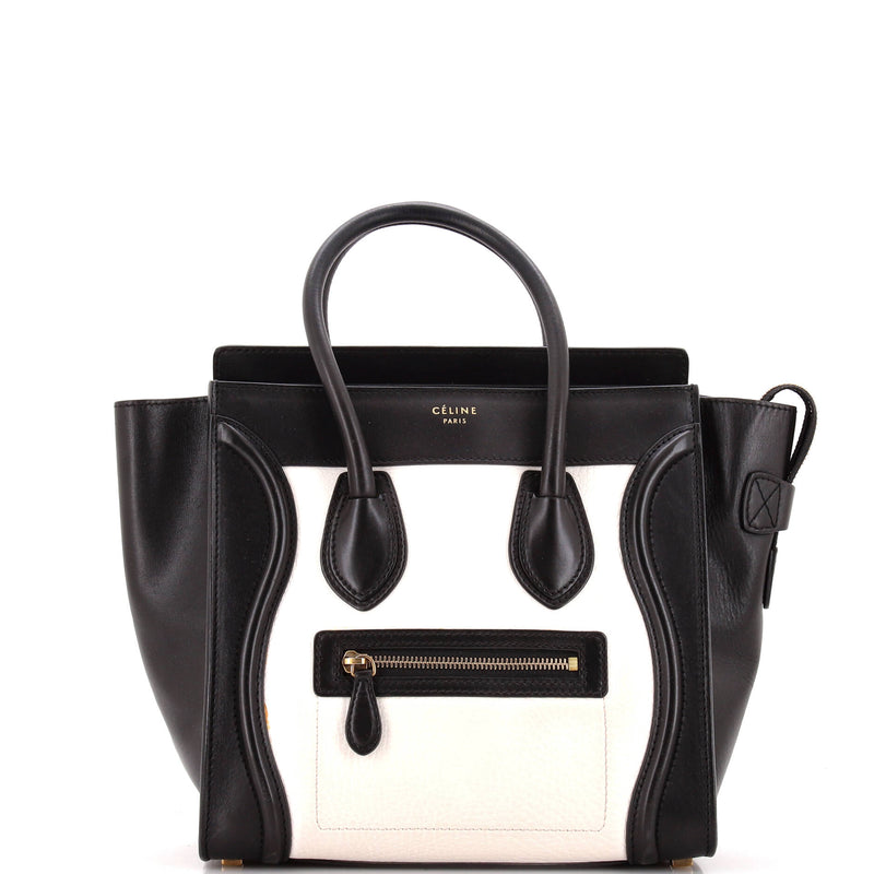 Celine Bicolor Luggage Bag Leather Micro