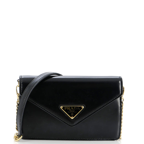 Prada Triangle Logo Plaque Envelope