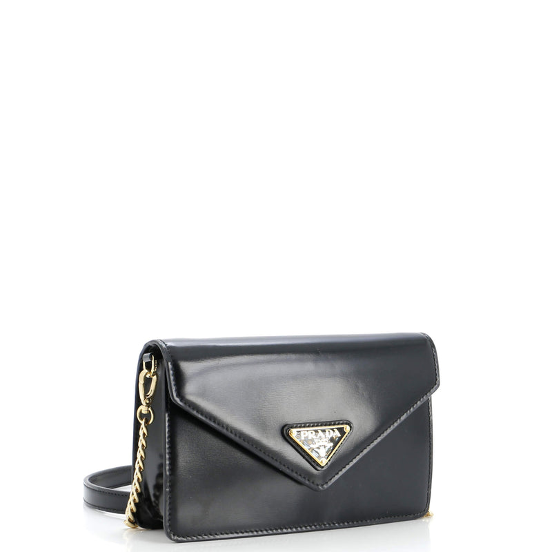 Prada Triangle Logo Plaque Envelope