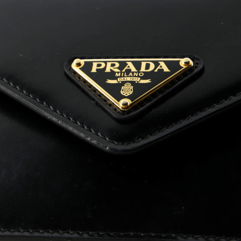 Prada Triangle Logo Plaque Envelope