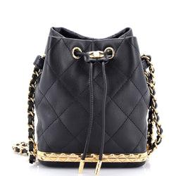 Chanel Lock Frame Bucket Bag With Chain
