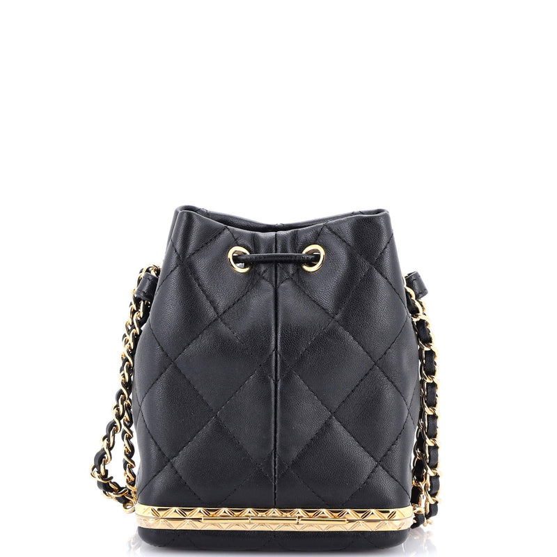 Chanel Lock Frame Bucket Bag With Chain