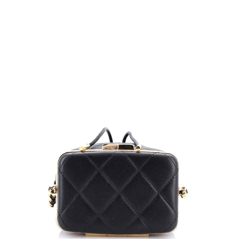 Chanel Lock Frame Bucket Bag With Chain