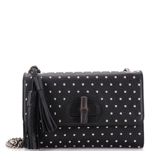 Gucci Miss Bamboo Shoulder Bag Studded