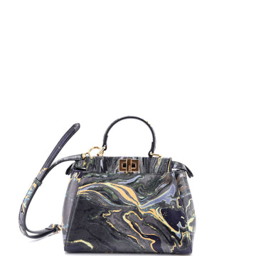 Fendi Peekaboo Bag Marble Print Leather