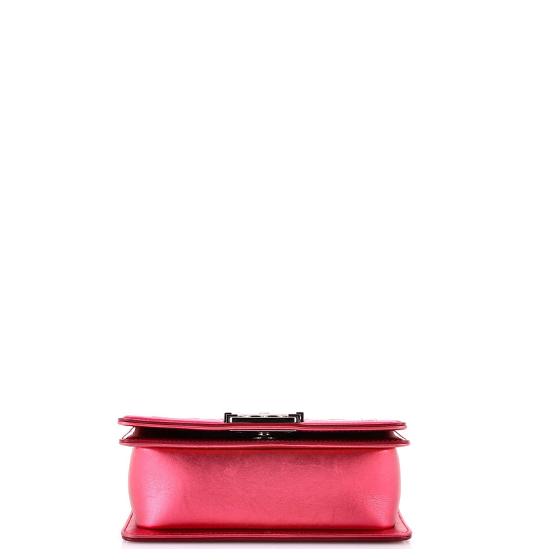 Chanel Boy Flap Bag Quilted Patent Small