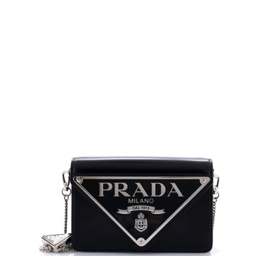 Prada Maxi Triangle Logo Chain Flap Bag