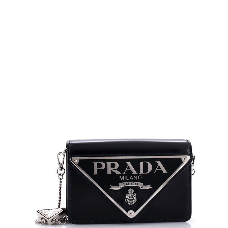Prada Maxi Triangle Logo Chain Flap Bag