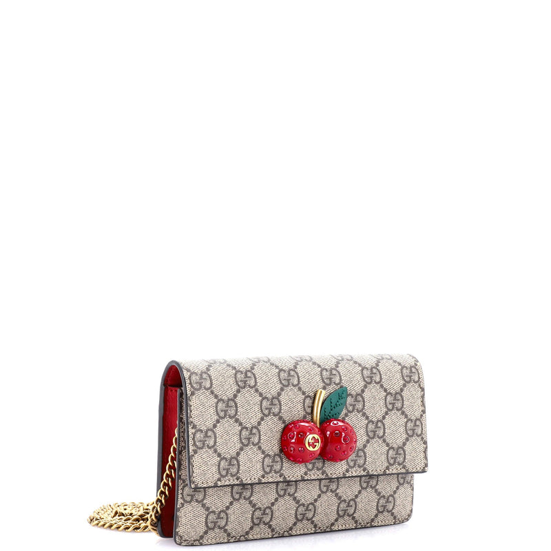 Gucci Cherries Wallet On Chain Gg Coated