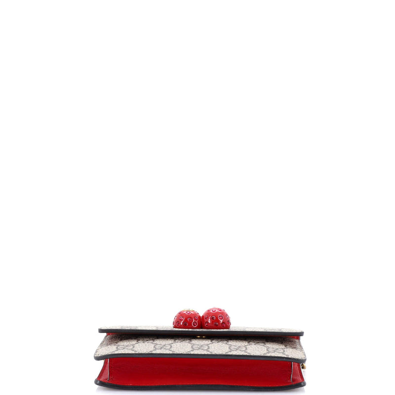 Gucci Cherries Wallet On Chain Gg Coated