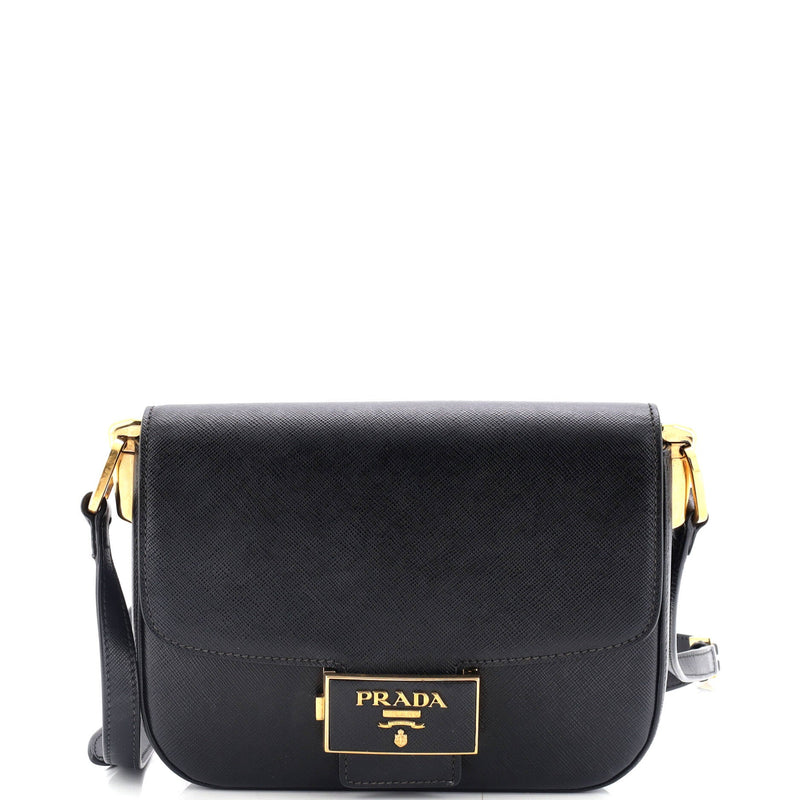 Prada Embleme Flap Bag Saffiano Leather
