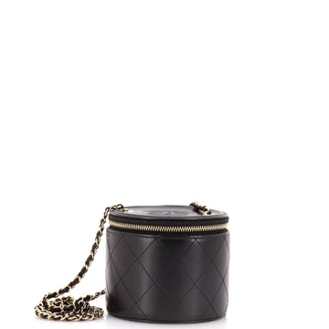 Chanel Cc Round Vanity Case With Chain