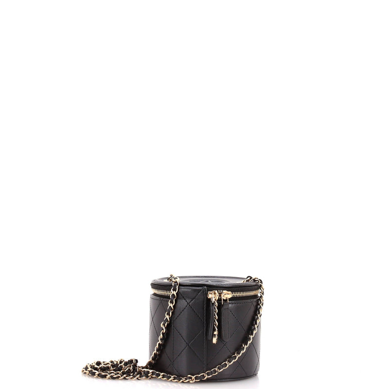 Chanel Cc Round Vanity Case With Chain