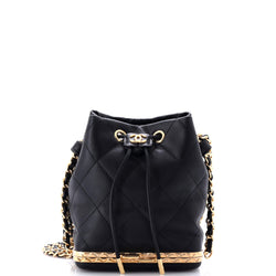 Chanel Lock Frame Bucket Bag With Chain
