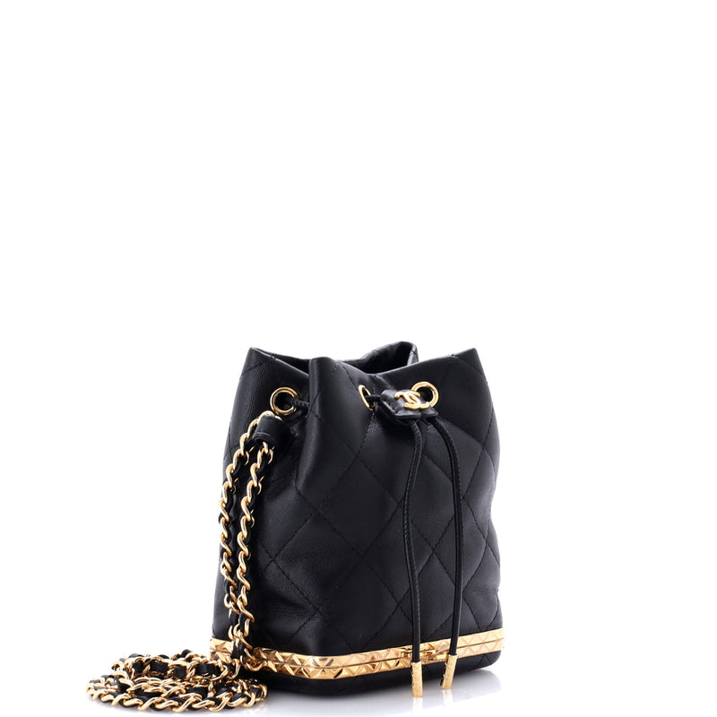 Chanel Lock Frame Bucket Bag With Chain