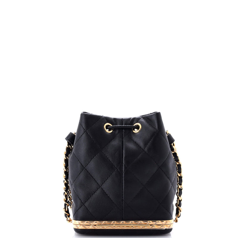 Chanel Lock Frame Bucket Bag With Chain