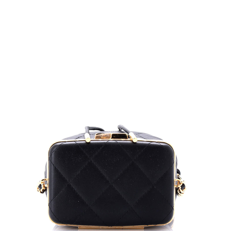 Chanel Lock Frame Bucket Bag With Chain