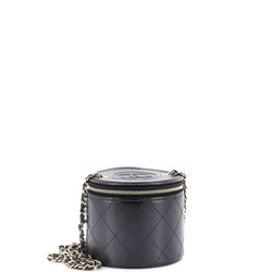 Chanel Cc Round Vanity Case With Chain