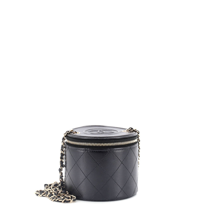 Chanel Cc Round Vanity Case With Chain