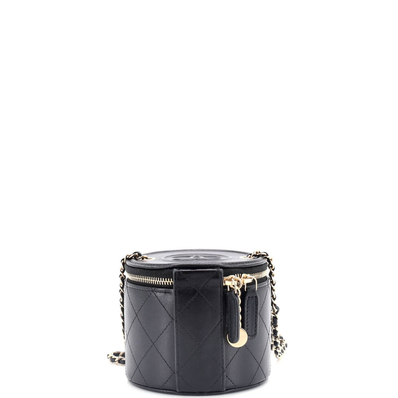 Chanel Cc Round Vanity Case With Chain