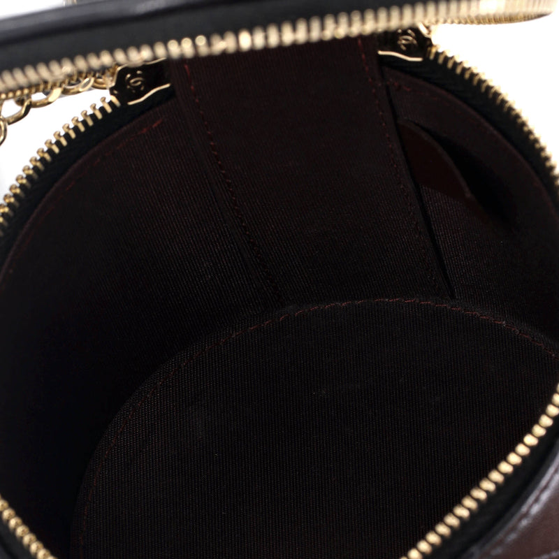 Chanel Cc Round Vanity Case With Chain