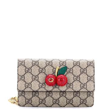 Gucci Cherries Wallet On Chain Gg Coated