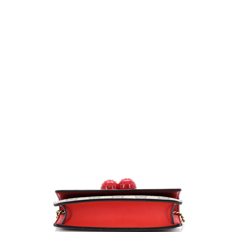 Gucci Cherries Wallet On Chain Gg Coated