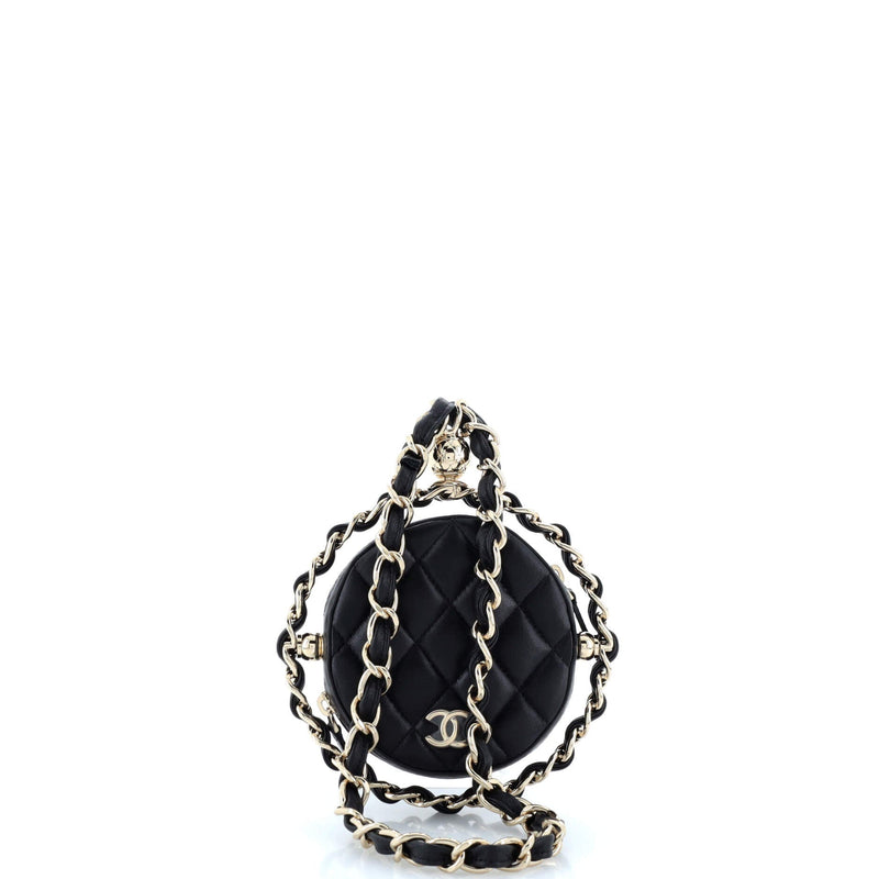 Chanel Frame Chain Around Round Clutch