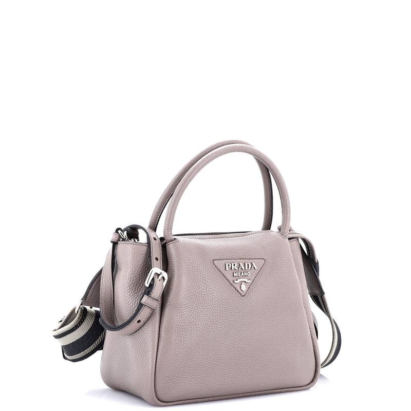 Prada Flou Zipped Top Handle Bag Vitello