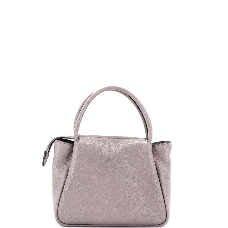 Prada Flou Zipped Top Handle Bag Vitello