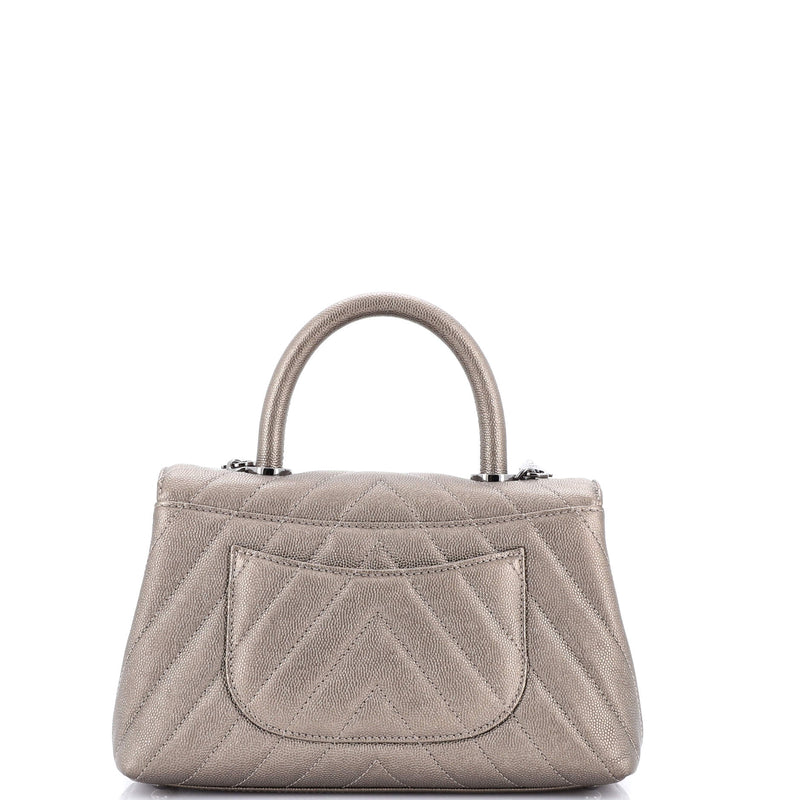 Chanel Coco Top Handle Bag Chevron
