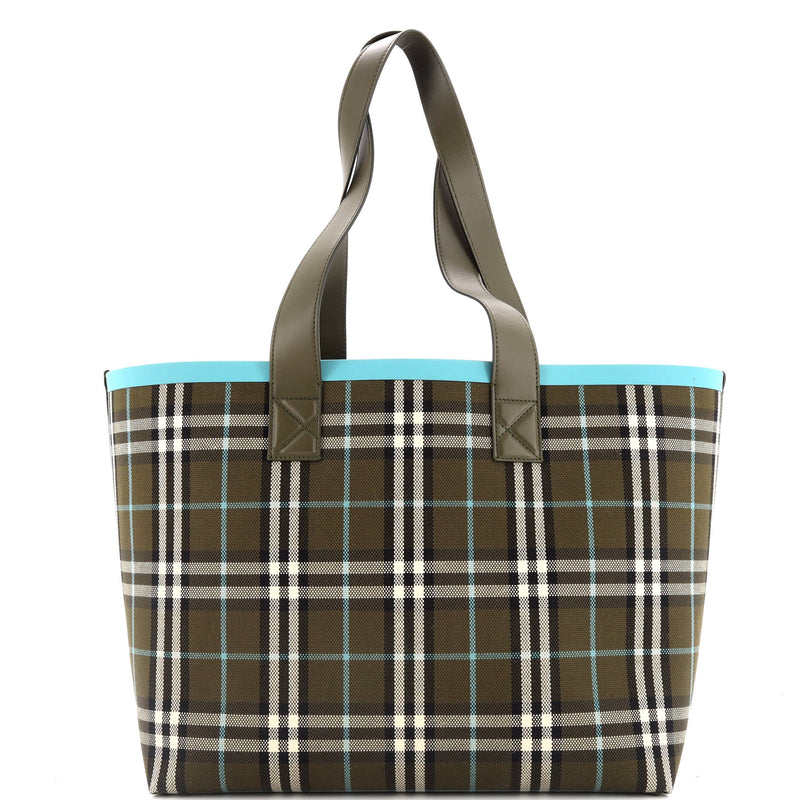 Burberry London Tote Check Canvas Medium
