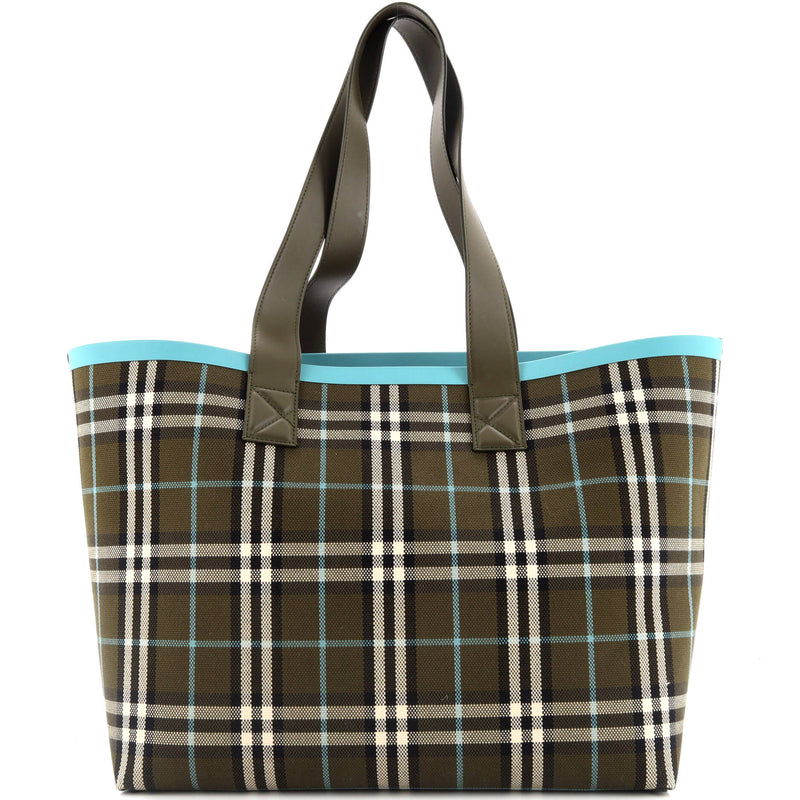 Burberry London Tote Check Canvas Medium