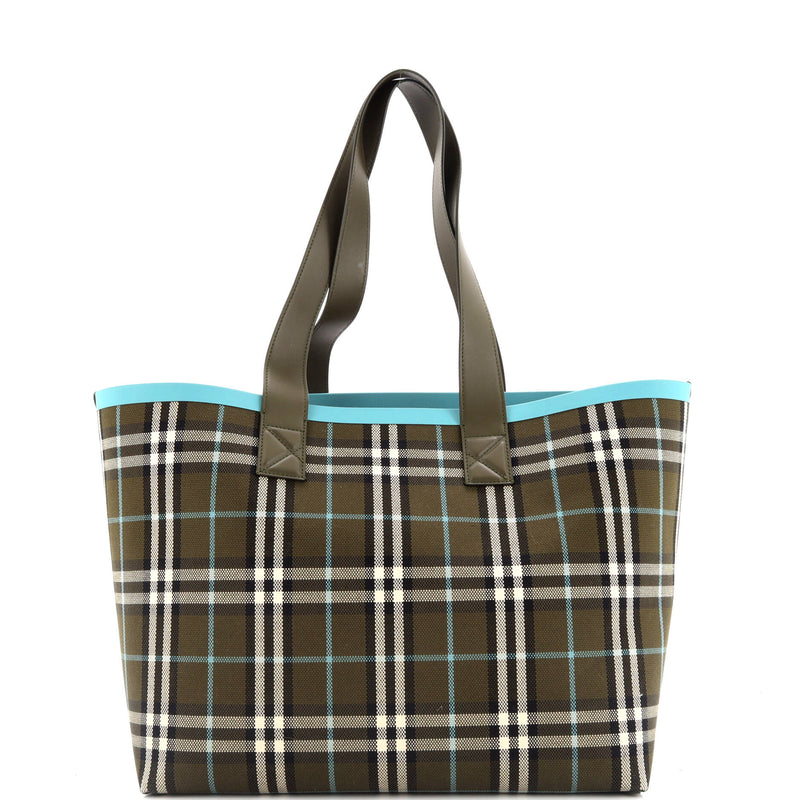Burberry London Tote Check Canvas Medium
