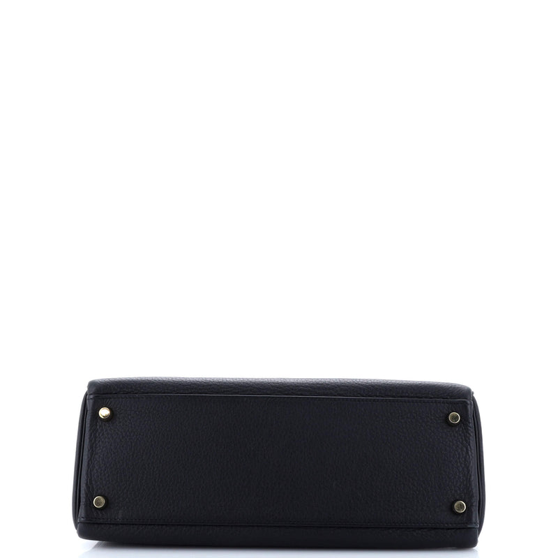 Hermes Kelly Handbag Noir Clemence With