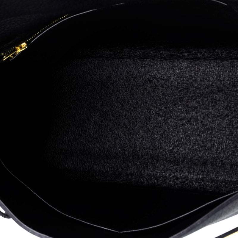 Hermes Kelly Handbag Noir Clemence With
