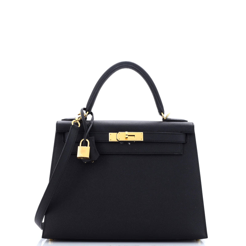 Hermes Kelly Handbag Noir Epsom With