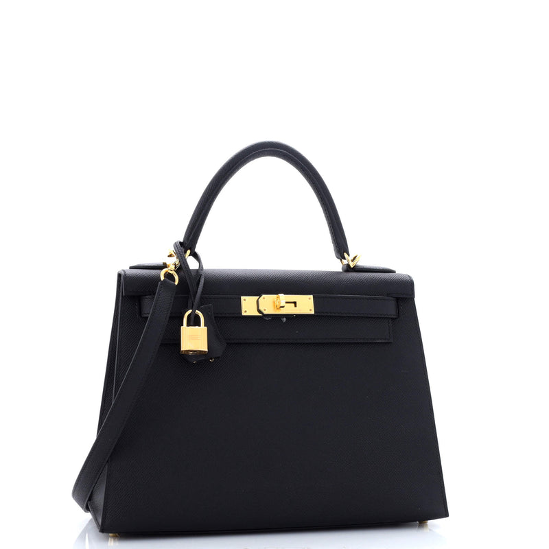 Hermes Kelly Handbag Noir Epsom With