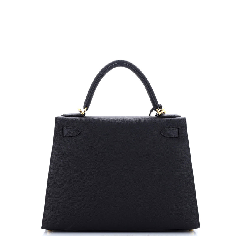 Hermes Kelly Handbag Noir Epsom With