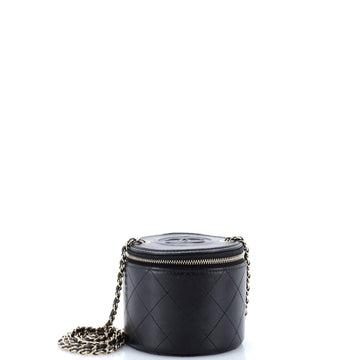 Chanel Cc Round Vanity Case With Chain