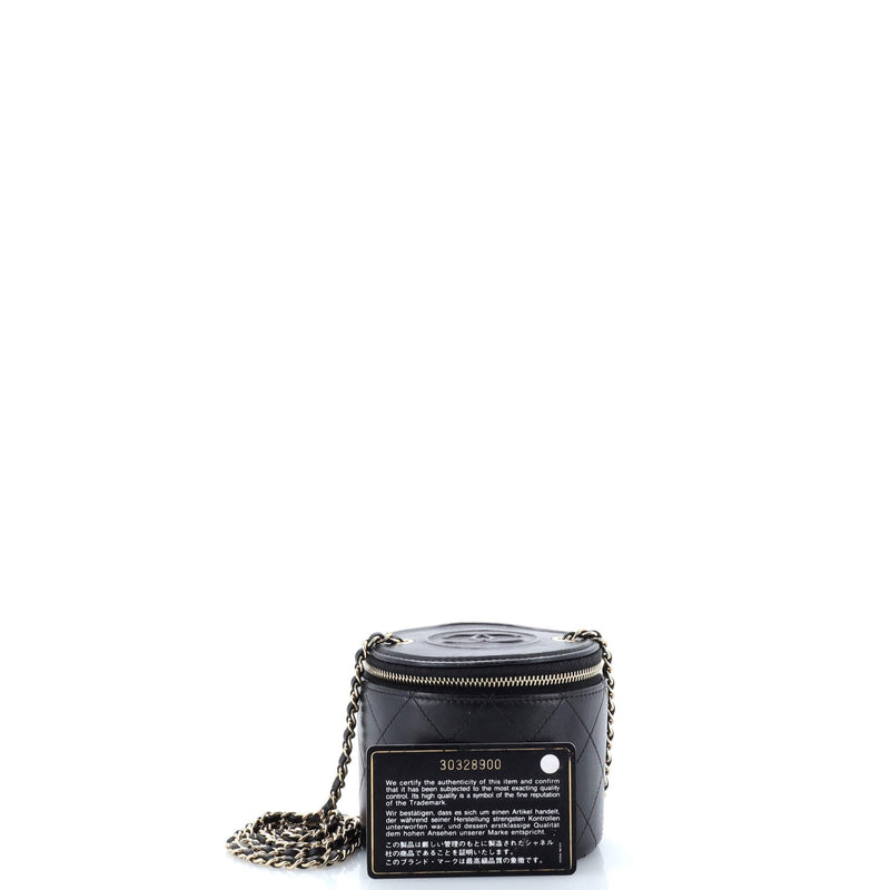 Chanel Cc Round Vanity Case With Chain