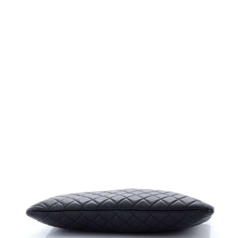 Chanel Boy O Case Clutch Quilted Caviar