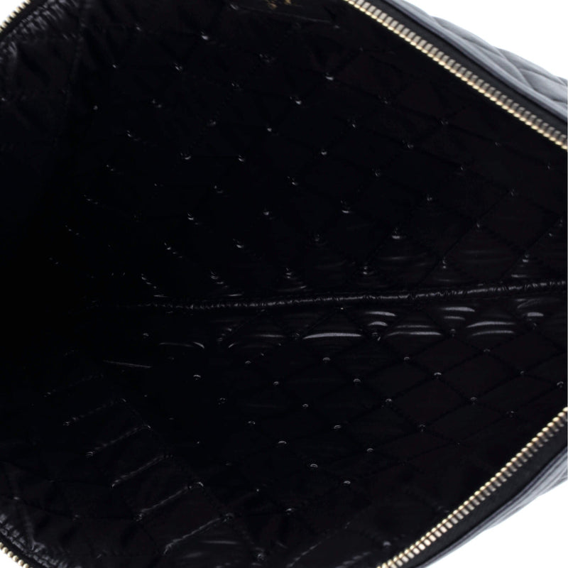 Chanel Boy O Case Clutch Quilted Caviar