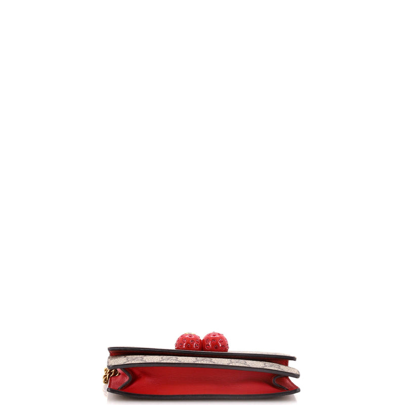 Gucci Cherries Wallet On Chain Gg Coated