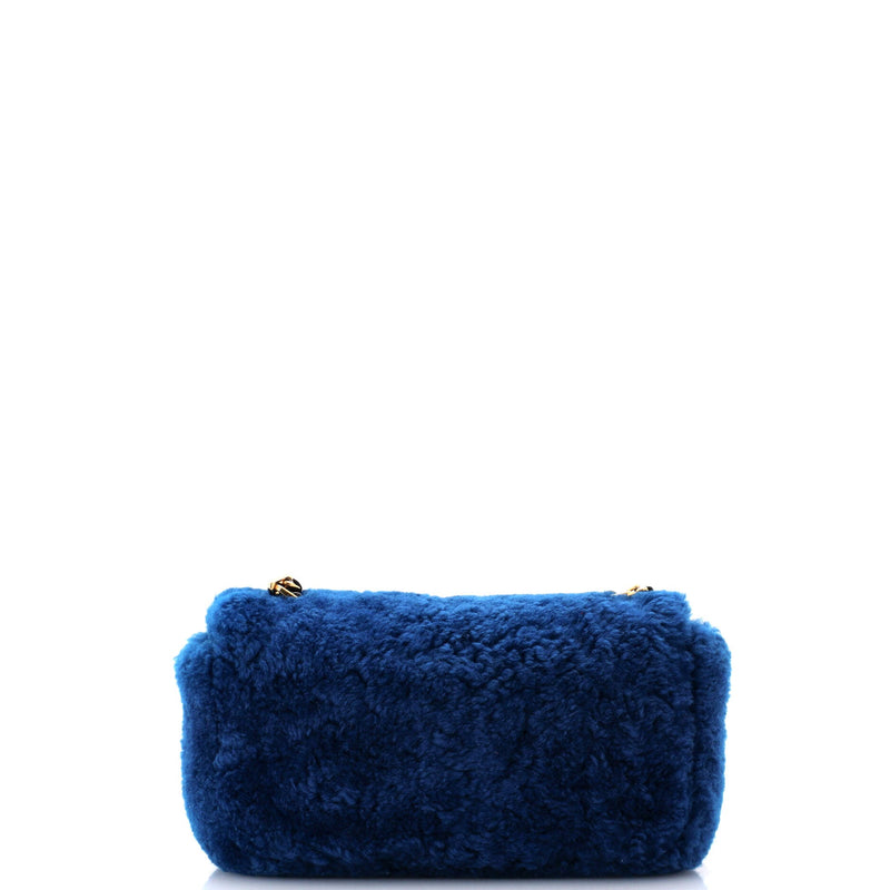Fendi Be Baguette Flap Bag Shearling