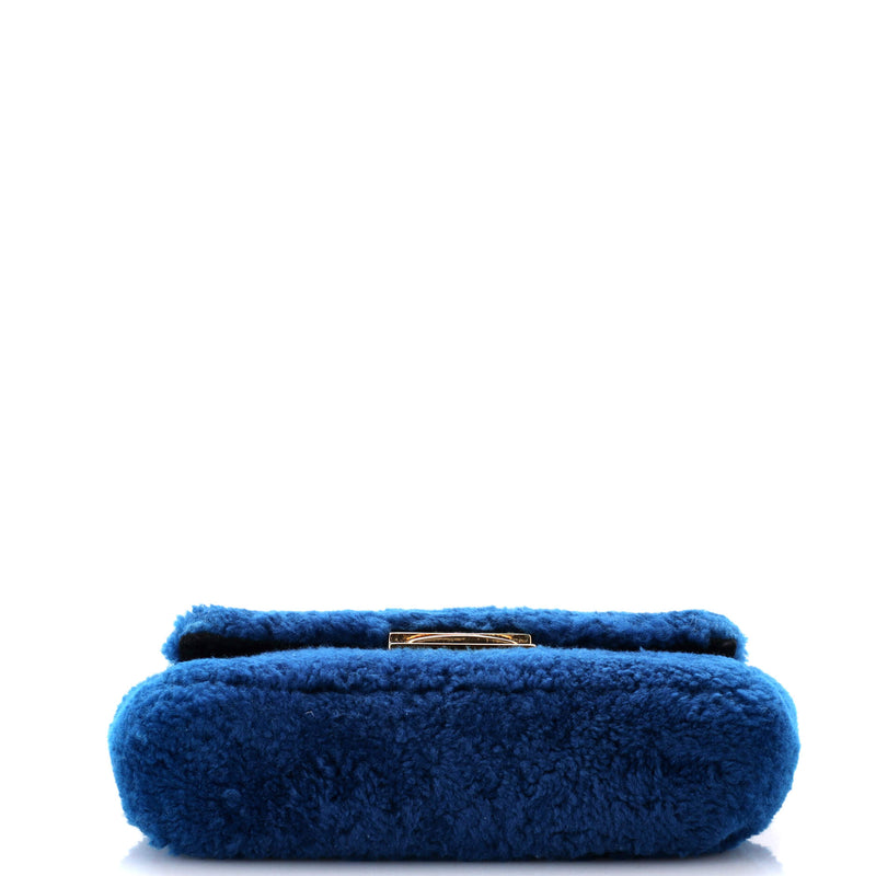 Fendi Be Baguette Flap Bag Shearling